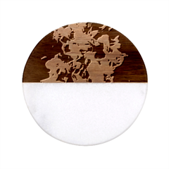 Live Coals Classic Marble Wood Coaster (round) 