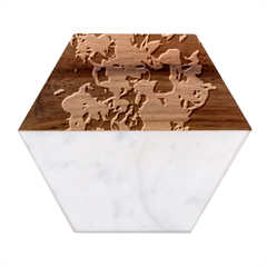 Live Coals Marble Wood Coaster (hexagon) 