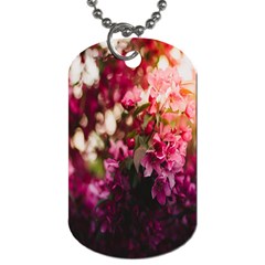 Pink Flower Dog Tag (one Side) by artworkshop