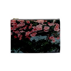 Pink Peony  Flower Cosmetic Bag (medium) by artworkshop