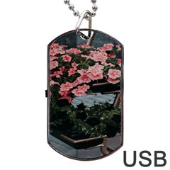 Pink Peony  Flower Dog Tag Usb Flash (one Side) by artworkshop