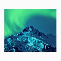 Aurora Borealis Sky Winter Snow Mountains Night Small Glasses Cloth (2 Sides) by B30l