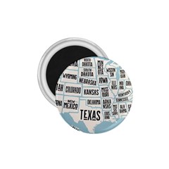 Black White Usa Map States 1 75  Magnets