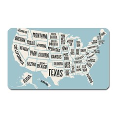 Black White Usa Map States Magnet (rectangular)