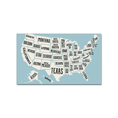 Black White Usa Map States Sticker Rectangular (10 Pack) by B30l