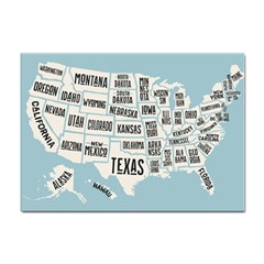 Black White Usa Map States Sticker A4 (10 Pack) by B30l