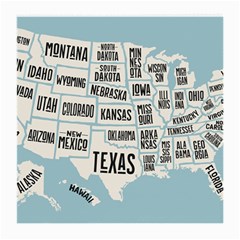 Black White Usa Map States Medium Glasses Cloth
