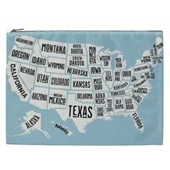 Black White Usa Map States Cosmetic Bag (xxl) by B30l