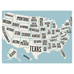 Black White Usa Map States Two Sides Premium Plush Fleece Blanket (extra Small)