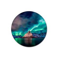 Amazing Aurora Borealis Colors Rubber Round Coaster (4 pack)