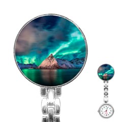 Amazing Aurora Borealis Colors Stainless Steel Nurses Watch