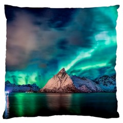 Amazing Aurora Borealis Colors Large Premium Plush Fleece Cushion Case (One Side)