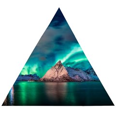 Amazing Aurora Borealis Colors Wooden Puzzle Triangle
