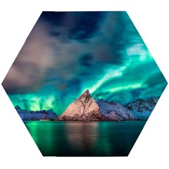 Amazing Aurora Borealis Colors Wooden Puzzle Hexagon