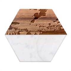 Amazing Aurora Borealis Colors Marble Wood Coaster (hexagon)  by B30l