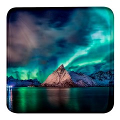 Amazing Aurora Borealis Colors Square Glass Fridge Magnet (4 pack)