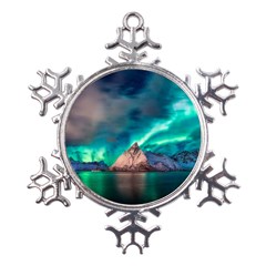 Amazing Aurora Borealis Colors Metal Large Snowflake Ornament