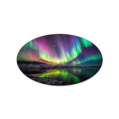 Aurora Borealis Polar Northern Lights Natural Phenomenon North Night Mountains Sticker (oval) by B30l