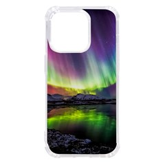 Aurora Borealis Polar Northern Lights Natural Phenomenon North Night Mountains Iphone 14 Pro Tpu Uv Print Case by B30l