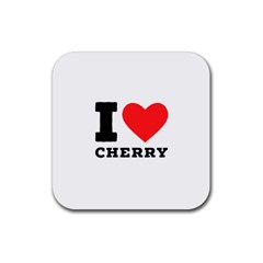 I Love Cherry Rubber Coaster (square) by ilovewhateva