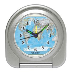 Blue White And Green World Map National Geographic Travel Alarm Clock