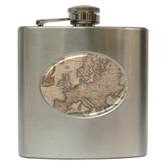 Old Vintage Classic Map Of Europe Hip Flask (6 Oz)