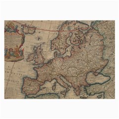 Old Vintage Classic Map Of Europe Large Glasses Cloth