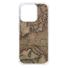 Old Vintage Classic Map Of Europe Iphone 14 Pro Tpu Uv Print Case by B30l