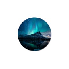 Aurora Borealis Mountain Reflection Golf Ball Marker (4 Pack)