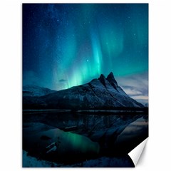 Aurora Borealis Mountain Reflection Canvas 18  X 24 