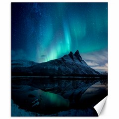 Aurora Borealis Mountain Reflection Canvas 20  X 24 