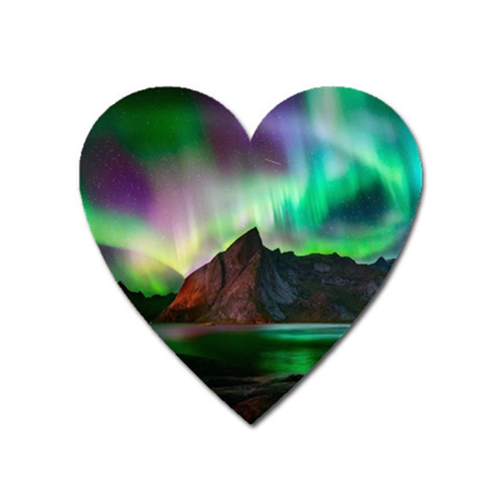 Aurora Borealis Nature Sky Light Heart Magnet