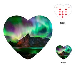 Aurora Borealis Nature Sky Light Playing Cards Single Design (heart)