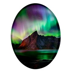 Aurora Borealis Nature Sky Light Oval Glass Fridge Magnet (4 Pack) by B30l