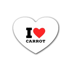 I love carrots  Rubber Heart Coaster (4 pack)