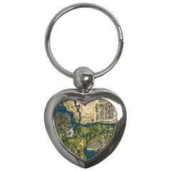 Map Illustration Gta Key Chain (heart) by B30l