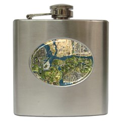 Map Illustration Gta Hip Flask (6 Oz)