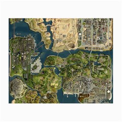 Map Illustration Gta Small Glasses Cloth (2 Sides)