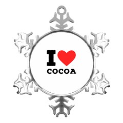 I Love Cocoa Metal Small Snowflake Ornament