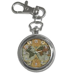 Vintage World Map Travel Geography Key Chain Watches
