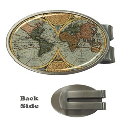 Vintage World Map Travel Geography Money Clips (oval) 