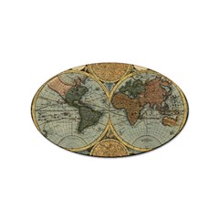 Vintage World Map Travel Geography Sticker (oval) by B30l