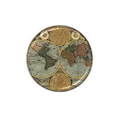 Vintage World Map Travel Geography Hat Clip Ball Marker (10 Pack)