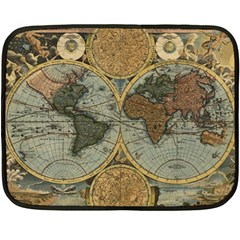 Vintage World Map Travel Geography Fleece Blanket (mini)