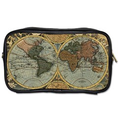Vintage World Map Travel Geography Toiletries Bag (two Sides) by B30l