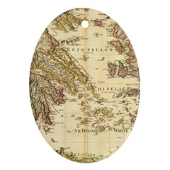 Map Of Greece Archipelago Ornament (oval) by B30l