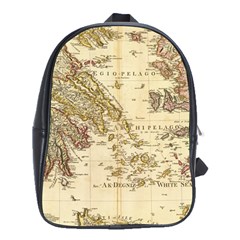 Map Of Greece Archipelago School Bag (xl) by B30l