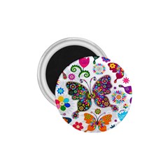 Butterflies Abstract Colorful Floral Flowers Vector 1 75  Magnets