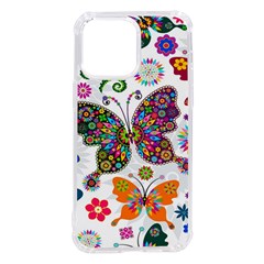 Butterflies Abstract Colorful Floral Flowers Vector Iphone 14 Pro Max Tpu Uv Print Case by B30l