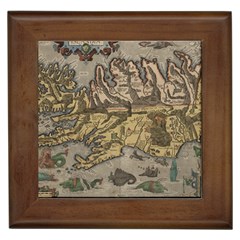 Iceland Cartography Map Renaissance Framed Tile